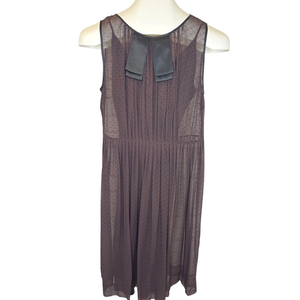Malene Birger Sheer Silk Dress Ribbon Accent Collar Ladies Size 36 / 6US Sheer